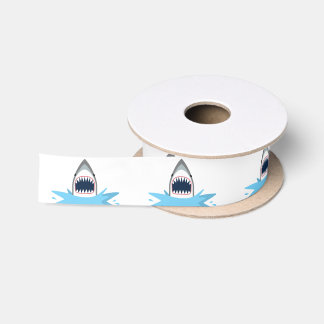 Great White Shark Cartoon Satin Ribbon