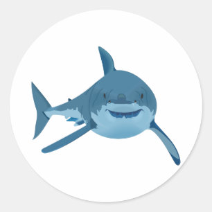 GREAT WHITE SHARK CLASSIC ROUND STICKER