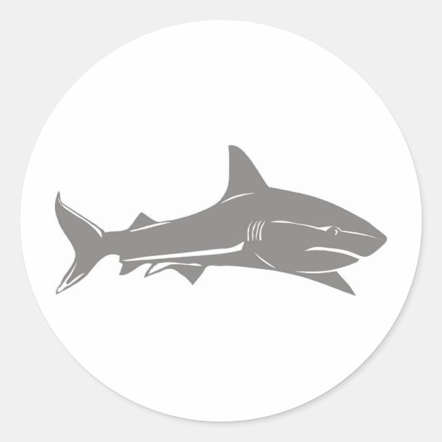 Great White Shark Classic Round Sticker (Front)