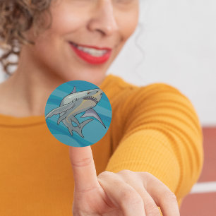 Great White Shark Classic Round Sticker