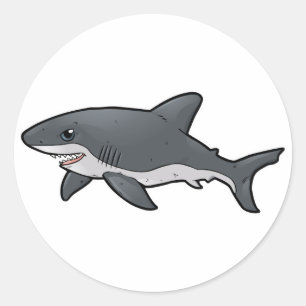 Great White Shark Classic Round Sticker