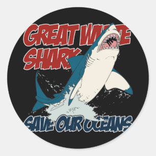 Great White Shark Classic Round Sticker