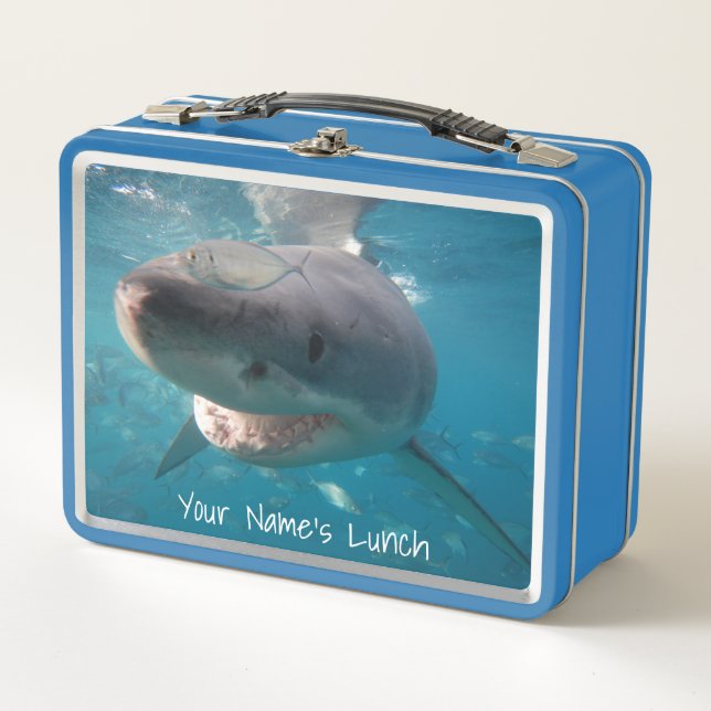 Great White Shark Close Up Ocean Australia Metal Lunch Box (Front)