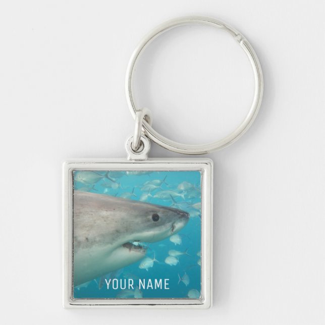 Great White Shark Close Up Underwater Australia Key Ring (Front)