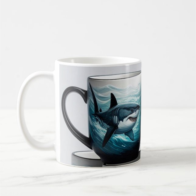 great white shark  coffee mug (Left)