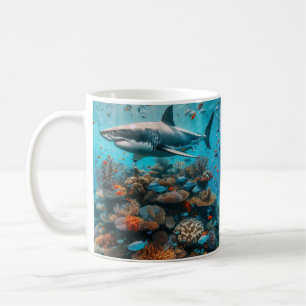 great white shark coffee mug