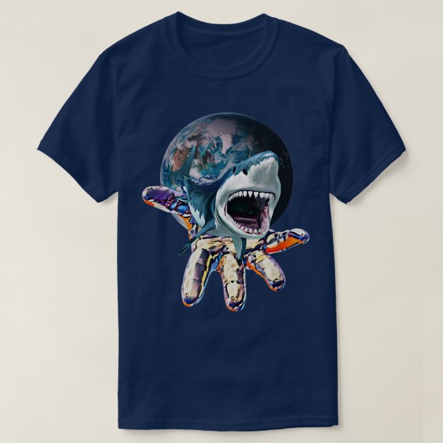 Great White Shark colourful Sharks Predator Shark  T-Shirt (Design Front)