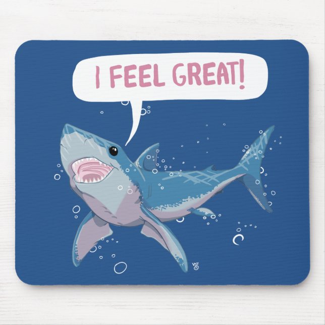 Great White Shark feels Great Mouse Mat (Front)