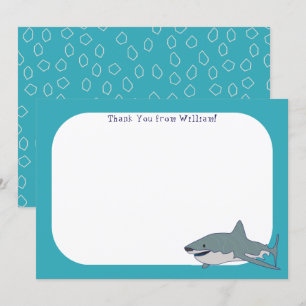 Great White Shark Flat Panel Thank You Card