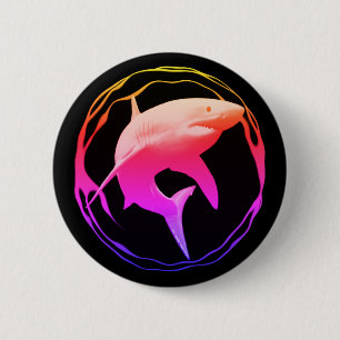 Great White Shark Graphic Design 6 Cm Round Badge