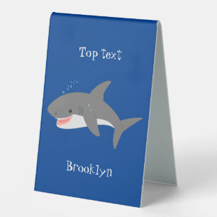 Great white shark happy cartoon illustration