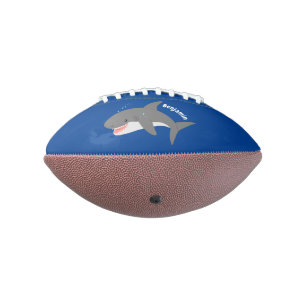Great white shark happy cartoon illustration american football