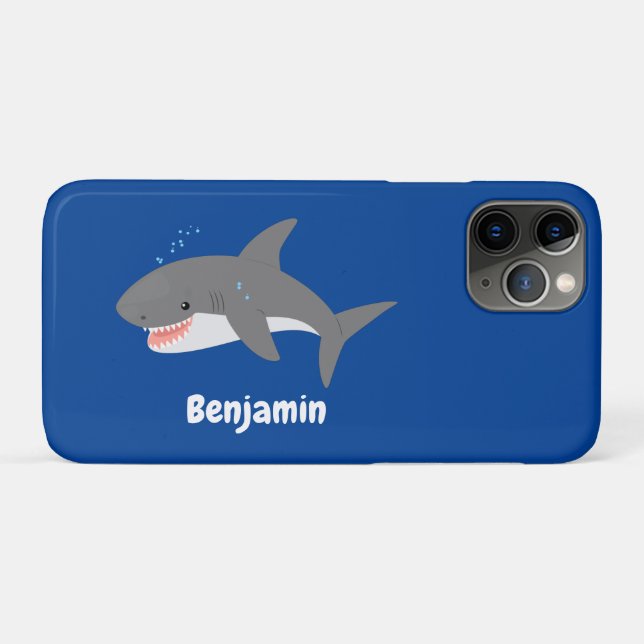Great white shark happy cartoon illustration Case-Mate iPhone case (Back (Horizontal))