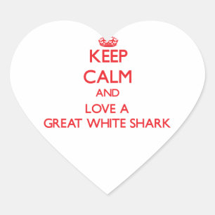 Great White Shark Heart Sticker