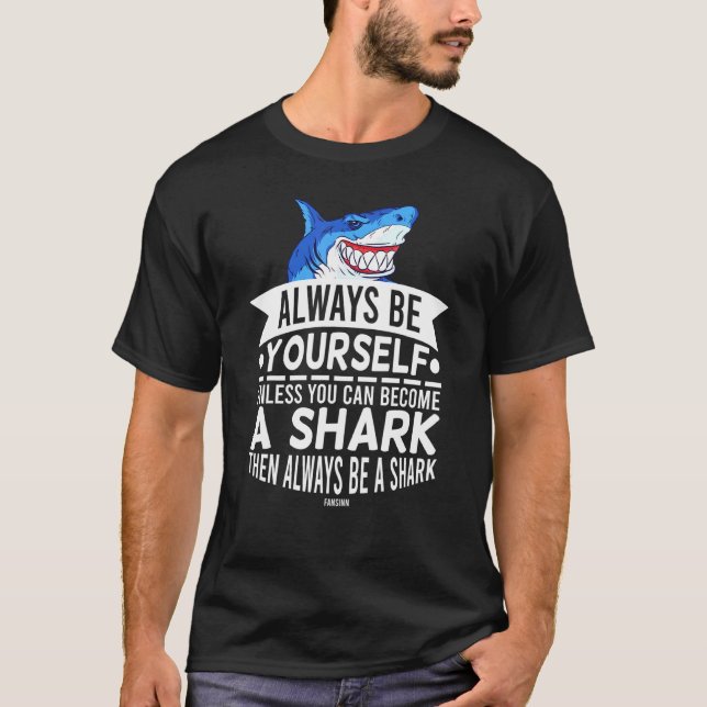 Great White Shark Marine Biology Fin T-Shirt (Front)
