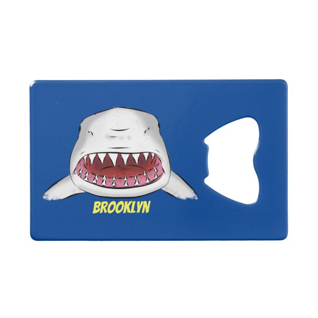 Great white shark mean cartoon illustration (Front (Horizontal))
