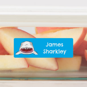 Great white shark mean cartoon illustration 