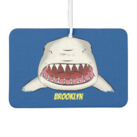 Great white shark mean cartoon illustration