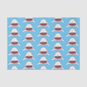 Great white shark mean cartoon illustration tissue paper
