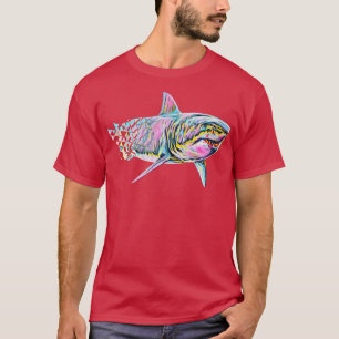 Great White Shark Motif Sharks329  T-Shirt