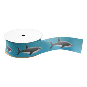 Great White Shark Ocean Ribbon Grosgrain Ribbon