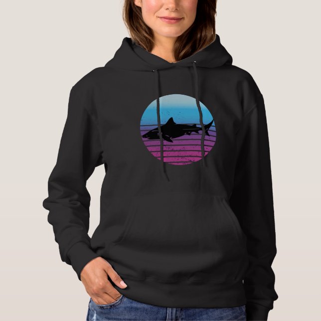 Great White Shark Ocean sharks silhouette Sharks A Hoodie (Front)