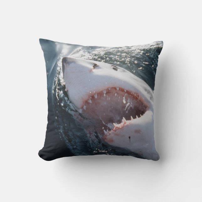 Great White Shark on sea Cushion (Front)