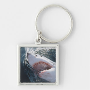 Great White Shark on sea Key Ring