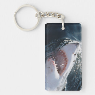 Great White Shark on sea Key Ring