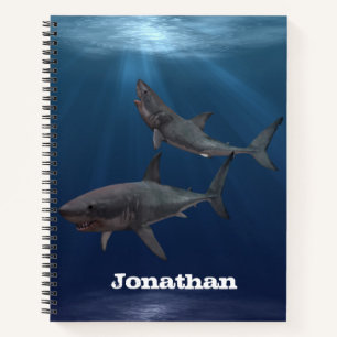 Great White Shark Personalised Ocean Notebook