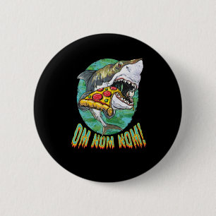Great White Shark Pizza 6 Cm Round Badge