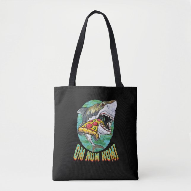 Great White Shark Pizza Tote Bag (Front)