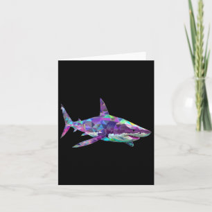 Great White Shark Polygon Fishing Scuby Diving Sha Card