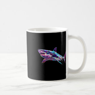 Great White Shark Polygon Fishing Scuby Diving Sha Coffee Mug