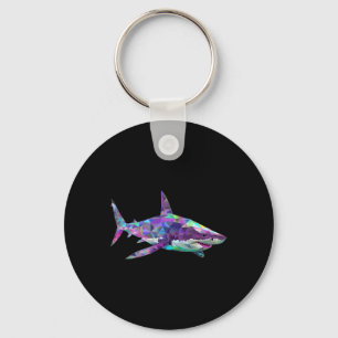 Great White Shark Polygon Fishing Scuby Diving Sha Key Ring