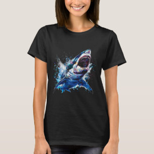 Great White Shark Scuby Diving Fishing Shark Lover T-Shirt