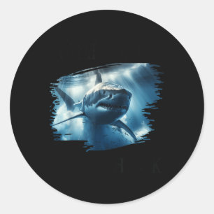 Great White Shark, Shark Swimming In The Ocean Classic Round Sticker