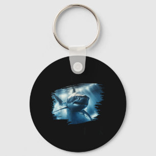 Great White Shark, Shark Swimming In The Ocean Key Ring