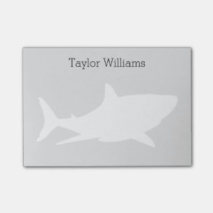Great White Shark Silhouette with Your Name Post-it Notes