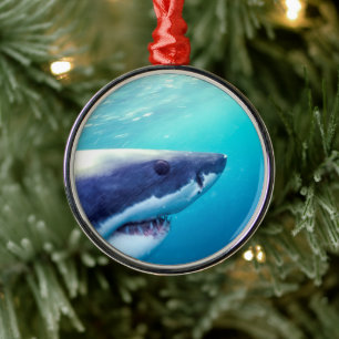 Great White Shark South Africa Metal Tree Decoration