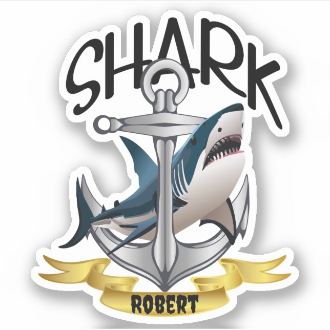 Great White Shark Swimming Through Anchor (Front)