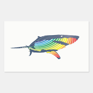 Great White Shark Swoosh Rectangular Sticker