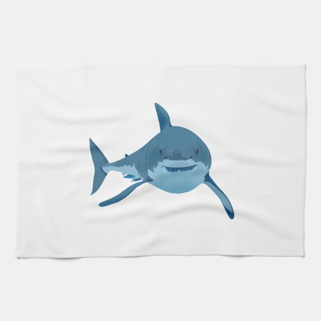 GREAT WHITE SHARK TEA TOWEL (Horizontal)