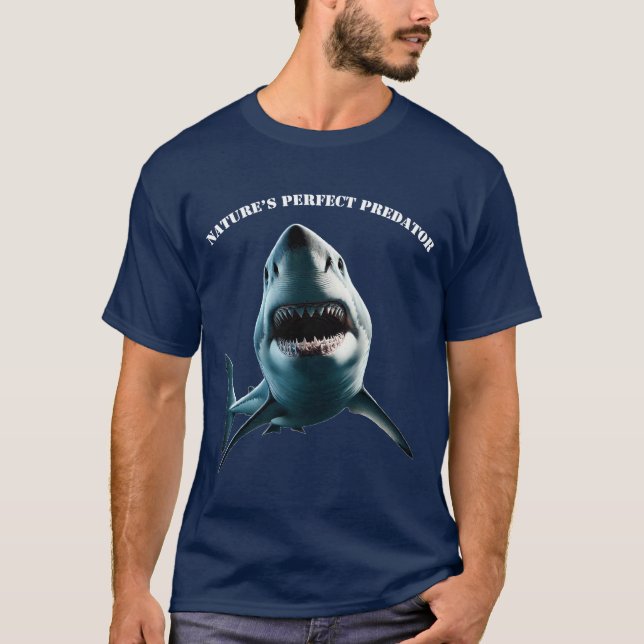 Great White Shark Underwater with Open Mouth URM T-Shirt (Front)