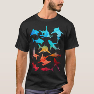Great White Sharks Hammerhead Sharks Vintage Sunse T-Shirt