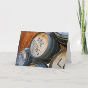 Great Wine Tasting/Barrel Greeting Card! Card