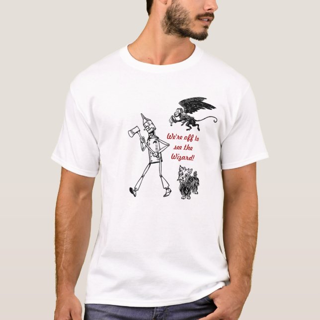 Great Wizard of Oz shirt! Tin Man, Flying Monkey T-Shirt (Front)