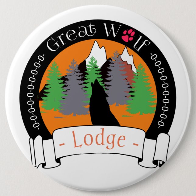 Great wolf lodge 6 cm round badge (Front)
