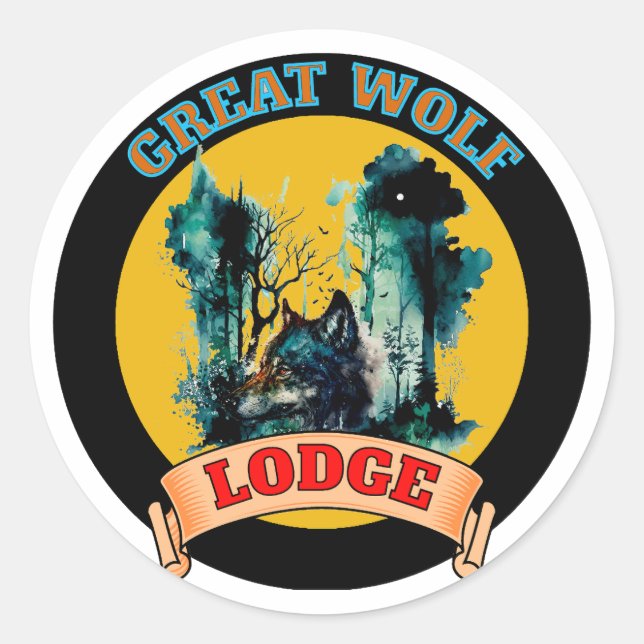 GREAT WOLF LODGE  CLASSIC ROUND STICKER (Front)