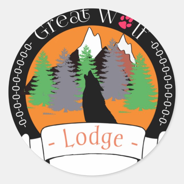 GREAT WOLF LODGE CLASSIC ROUND STICKER (Front)